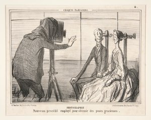 写真。 パリのスケッチから優雅なポーズを得るために使用される新しいプロセス 作： Honoré Daumier