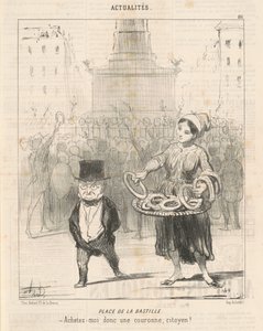 バスティーユ広場 作： Honoré Daumier