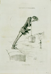 プレート74.4感情と情熱：「Charivari」誌の「The Last Bath」、Aubert und Co.発行、1832-1860年 作： Honoré Daumier