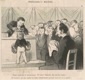 数学の最初のグランプリ、M. カブシェ 作： Honoré Daumier