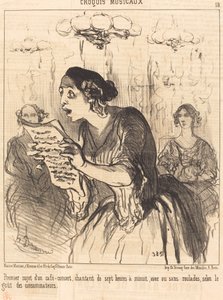 歌うカフェコンサートの最初の主題... 作： Honoré Daumier