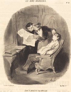 新聞が面白すぎると 作： Honoré Daumier