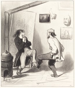 彼の最後のイーゼルを燃やしたとき！ 作： Honoré Daumier