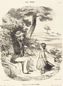 いたずら好きの父親がいる場合 作： Honoré Daumier