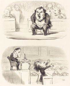 退屈なスピーカーが演壇に立つとき 作： Honoré Daumier