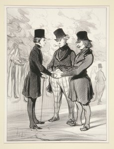 なんて幸​​せな出会い 作： Honoré Daumier