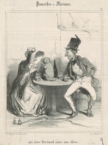 バートランドを愛する者は彼の犬を愛する 作： Honoré Daumier