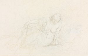 彼女の腕に寄りかかって横になっている女性 (裏面)