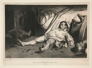 トランスノナン通り、1834 年 4 月 15 日、La Association Mensuelle に掲載 作： Honoré Daumier