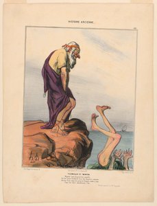 テレマコスとメンター、古代史のプレート 29 作： Honoré Daumier