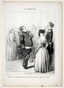 宴会、プレート5：リフォラードがボールを開けます、1848。 作： Honoré Daumier