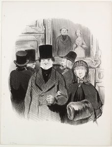 The Beautiful Days of Life、プレート 59: 肖像画がサロンにあるとき 作： Honoré Daumier