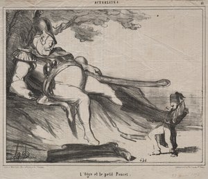 笑いのためのコサック (プレート 61): 鬼と彼の小さな親指トム 作： Honoré Daumier