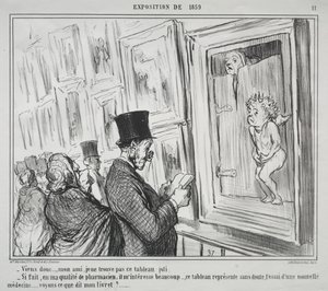 1859年の展覧会（プレート11）：ここに来て、私の友人、私はこの絵が美しいとは思いません 作： Honoré Daumier