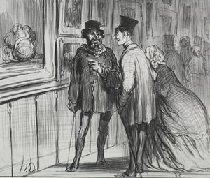 1859年版の展示会8：絵画を拒否された画家...、1859年。 作： Honoré Daumier