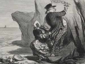 良いブルジョワプレート3：私の訪問の絶え間ない記念碑を残したい...、1854年。 作： Honoré Daumier
