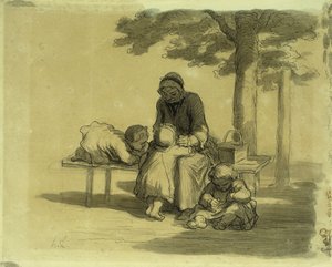 祖母;素晴らしい「ママ、 作： Honoré Daumier