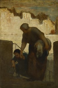 Laundress、ca 1863 作： Honoré Daumier