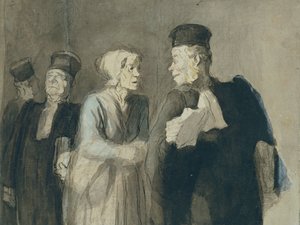弁護士とその顧客」1862-64年 作： Honoré Daumier