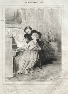 パリのミュージシャン、プレート6：1841年3月6日、自分がどれだけきれいか知っているなら！ 作： Honoré Daumier