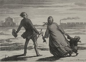 ザ・レイルウェイ: 遅すぎる 作： Honoré Daumier