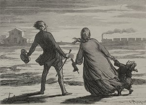 鉄道：遅すぎる。 作： Honoré Daumier