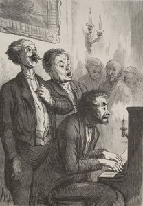 歌手：サロンの歌手。 作： Honoré Daumier