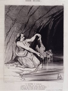 アキレスの洗礼 - 『シャリヴァリ』誌1840年版 - オノレ・ドーミエ 作： Honoré Daumier