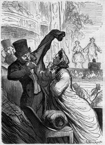 最後の一節。オノレ・ドーミエ（1808-1879）の漫画。1862年3月1日付「Le Monde Illustré」255号に掲載された版画。 作： Honoré Daumier