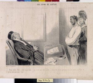 正義の味方の人々オノレ・ドーミエ（1808-1879）の漫画、37,5x28。Le" Charivari "紙からの抜粋、マルセイユのパレ・ロンシャンの美術博物館 作： Honoré Daumier