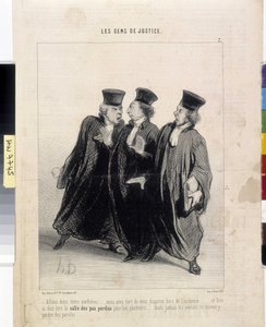 正義の味方の人々オノレ・ドーミエ（1808-1879）の漫画、37,5x28。新聞「ル・シャリヴァリ」からの抜粋、マルセイユのロンシャン宮殿の美術博物館にて 作： Honoré Daumier
