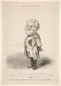 Thiers: Bavin から送られてきた新しいコスチュームを試着する市民 Thiers 作： Honoré Daumier