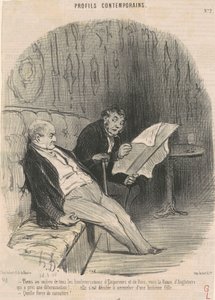 激動の真ん中に立って... 作： Honoré Daumier