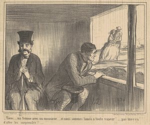 ここで...紳士と私の妻... 作： Honoré Daumier