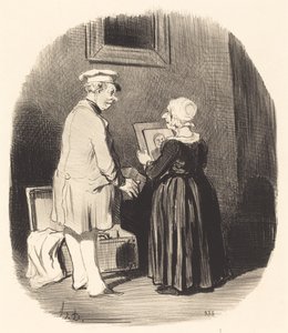 ほら、妻よ、これが私の肖像画だ... 作： Honoré Daumier