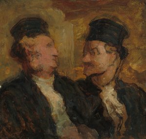 二人の弁護士、c。 1860年。 作： Honoré Daumier