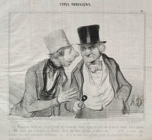 タイプ パリジャン、プレート 26: はい、サー、あなたの立派な雰囲気が私を勇気づけます... 作： Honoré Daumier