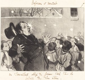 強制的に目を閉じられたスーパーバイザー... 作： Honoré Daumier