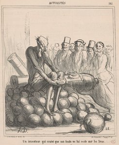 自分の資金が残ることを恐れる発明家... 作： Honoré Daumier