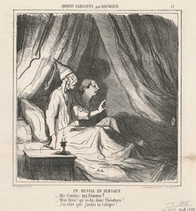 突然の目覚め 作： Honoré Daumier