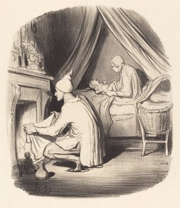落ち着きのない夜 作： Honoré Daumier