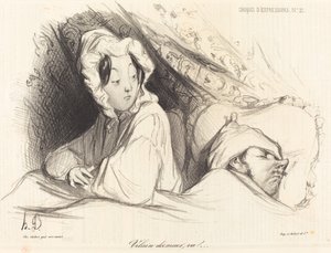 いたずらな寝台車、行け！ 作： Honoré Daumier