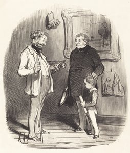 ほら、私の小さな子よ... もし彼が十分な手段を持っていないなら... 作： Honoré Daumier