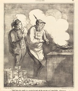 ここにいくつかの壊れた卵があります... 作： Honoré Daumier
