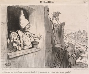 出来上がり...私の植木鉢...太陽が降ります... 作： Honoré Daumier