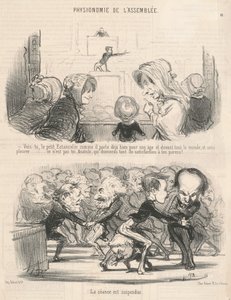 ほら、彼が話している小さなエスタンスリン... 作： Honoré Daumier