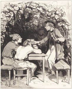 ほら、友よ...幸せの要素は2つだけ... 作： Honoré Daumier