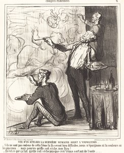 ワークショップの様子・・・展示前 作： Honoré Daumier