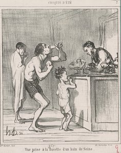 お風呂のリフレッシュバーでの風景 作： Honoré Daumier