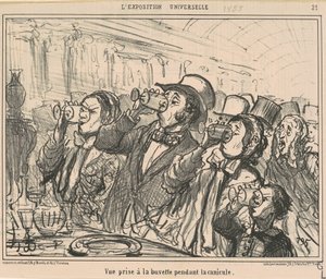 猛暑の最中にバーで撮った景色 作： Honoré Daumier